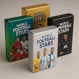 JUST Imagine (40 Pcs) World Football Stars Trading Cards Collection, 40 Cards Set - 10 Each Silver, Golden, Black, Rainbow Edition-16