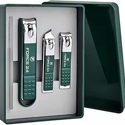 Force24 - Nail Cutter Set, Ultra Sharp Sturdy Fingernail Toenail Clipper Nail Clipper with Glass file 4 Pcs set for men women adult nail cutter set for Thick Toenails & Nails (GREEN Set of 4 with Box)-9