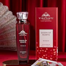 Visconti Queen of Hearts Perfume For Women Eau De Parfum Aquatic Long Lasting Fresh Fragrance with Hyacinth, Musk & Vanilla Luxury Perfume For Date Nights & Parties, 100 ml-image-42