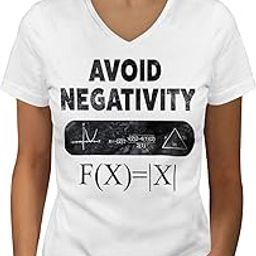 No Negativity Math Science Womens V-Neck T-Shirt, Casual Design Tee 8249-picture-36