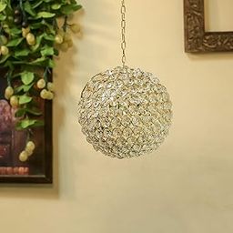 Homesake Crystal Hanging Pendant Ball Small Pendant Hanging Lights, Diwali Decorations - Home Decor Items - Diwali Decorations Items for Home (Small Ball)-image-46