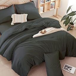 COTTONWOOD - 3PC Duvet Cover Super King Size 108"x108" - 400 Thread Count 100% Cotton - Duvet/Quilt/Razai Cover Come with Zipper Closer for Protect Your Super Soft Comforter | Dark Gray Solid-image-55
