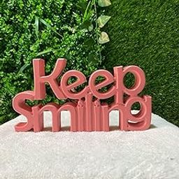 Cartvilla Table Decor: Perfect for Home, Office, Desk, or Shelf. Quirky Room Decoration Showpiece for Birthday, Corporate Gifts, and Inspiring Wall Decor. (Keep Smiling, Peach)-image-45