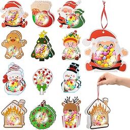 Watersay 24 Sets Christmas Candy Dome Candy Holder Clear Plastic Candy Dome Cards Plastic Shaker Transparent Blister Clamshell Packing Covers for Party Favor Craft DIY Goodie Bags Stuffers Gift Box-image-9