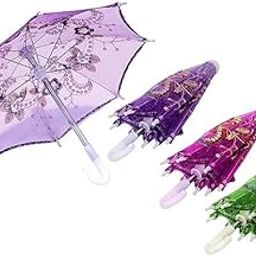 Kids Toys Small Size Japanese Chinese Umbrella for Wedding Parties, baby party transparent Photography, Costumes, play, Decoration and Other Events lenght 6 inch Decorative (Multi Color)-15