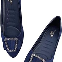 Women's Slip-On Light-Weight & Comfortable Casual Ballerinas | Semi-Formals, Smart-Casual, Travel & Shopping, Office Bellies | Soft Upper & Cushioned Footbed with Anti-Skid Sole | Blue/Black-image-35