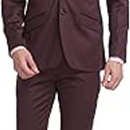 Men Contemporary Fit Solid Pattern Poly Wool Blend Peak Lapel Flat Front Formal Suit-picture-16