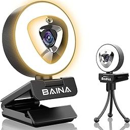 1080p Webcam with Microphone for Desktop - BAINA Streaming Webcam with Privacy Cover, Ring Light, Tripod, Plug & Play USB Web Camera for Laptop PC Mac Zoom Meeting Skype YouTube - 2021 New Version-12