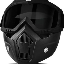 Sounce Anti Scratch Goggle Bike Mask, UV Protective Open Face & Eyewear Windproof Dirt Shield Adjustable Strap Soft Foam Padded Detachable for Cycling Bike Off Road Racing Riding Unisex - Black-15