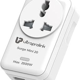 UltraProlink Mini Surge Protector|10A-2500W Power|70J Surge Protection|Global Universal Multi Plug & Travel Charger|QC3.0 18W|Type C PD20W Fast Charger|Charge iPhone 50% in 30 mins|Surge Mini |UM1188-image-32