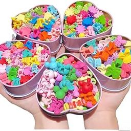 Solomon Baby Girl Hair Clips, 50 Count, Multicolor Designs, Plastic-image-7