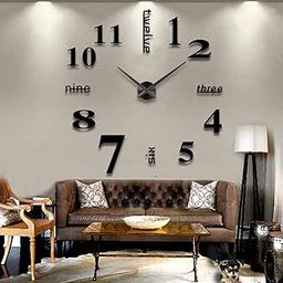 LZYMSZ DIY Wall Clock,Modern Design, Frameless for Decorate The Empty Wall, Like Home, Office, Hotel, Easy to Assemble(Black)-28