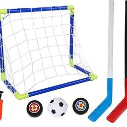 Children Football Ice Hockey Goal, Football Gate Ice Hockey Goal with Balls Pump for Children-image-28
