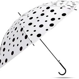 Transparent Polka Dot Umbrella - Lightweight, Portable, Windproof & Waterproof Monsoon Essential Chhata with Pink Handle for Girls & Boys, Easy Open & Close Umbrella for Rainy Season(Multi)-picture-13