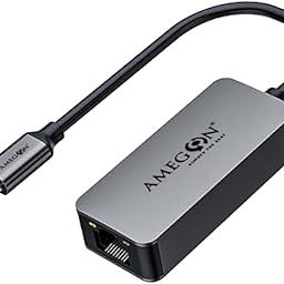 Amegon Amua32 USB C-LAN 2.5G Port, Speed: 10M/100M/ 1000M/ 2500Mbps, for Projector, Monitor, TV, USB C Phone, Laptop, Black-17