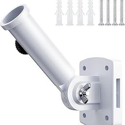 Flag Pole Holder for Outside House, hogardeck Adjustable Flagpole Bracket, Multi-Position Mounting Bracket with Hardwares, Premium Aluminum Alloy Strong and Rust Free Flagpole Holder (White)-picture-12