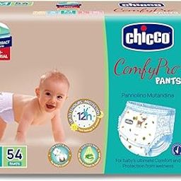 Chicco Comfy-Pro Pant Style Baby Diapers | Anti-bacterial benefits | Ultra Soft & 12hrs protection | Wetness indicator & Disposing Tapes - Medium, 54 Count, 7-12 Kg-image-9