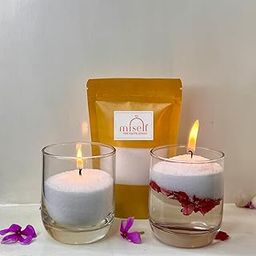 Miself Pearled Wax Candle - Unscented Non Toxic Long Lasting Powder Decorative Candle - Fancy Floating Candle for Home Decor - Refillable Candle Sand with 20 Wicks for Candle Making, Plosh-image-15