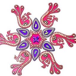SAHAYA Pink & Purple 10-11 inch Rangoli for Festival Home Decoration Acrylic Small 13 pcs Set-image-34