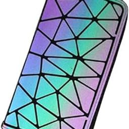 Geometric Luminous Purses And Handbags For Women Holographic Reflective Crossbody Bags Wallet, Multicolor-image-9