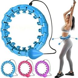 RAMPKD® Smart Infinity Heavy Duty Hula Hoop for Adults Weight Loss/Exercise - 360 Degree Waist Fitness - 24 Knots Adjustable Size with Ball-Multi-8