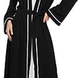 Women Solid Lace Shrug Abaya With Belt-picture-27