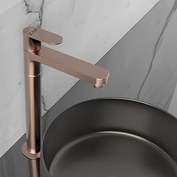 ZAP Ocean Series Brass Pillar Cock Tap 11-Inch Tall | Rose Gold Finish Bathroom Faucet | Hot and Cold Water Tap for Wash Basin, Sink, Vanity | Stylish & Durable-image-72