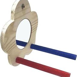 BNF® Parrot Wooden Platform Bird Cage Perch Sand for Canaries Cockatiel Lovebirds 14cmx2cm|Pet Supplies | Bird Supplies | Perches|1 Parrot Stand with Mirror-image-17