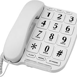 Blue Donuts Big Button Phone for Wall or Desk with Speaker and Memory-7