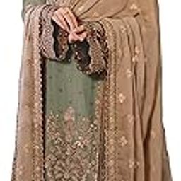 Georgette Embroidered Work Semi Stitched Long Top With Palazzo Salwar Suit For Women With Dupatta-image-41