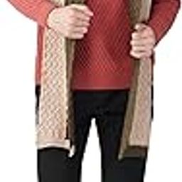 Men Khaki Colourblocked Knitted Acrylic Woolen Muffler-image-13