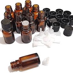Pure Source India Empty 15 ML Amber Glass Bottle With Leak-Proof Euro Dropper And Cap With Seal,Suitable To Store Essential Oil,Medicine Etc...(Set of 24 Pcs)-0