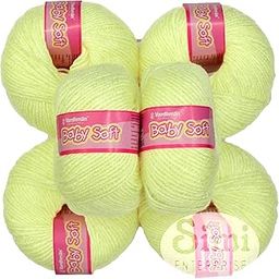 SIMI ENTERPRISE 100% Acrylic Wool Lemon 6 Pc Baby Wool 4 ply Wool Ball Hand Knitting Wool/Art Craft Soft Fingering Crochet Hook Yarn-VE Art-EH-image-26