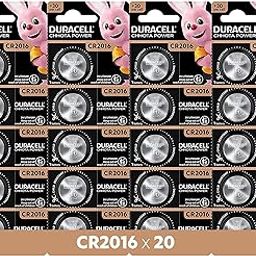 Duracell CR2016 3V Lithium Coin Battery, 20 pcs, 2016 Coin Button Cell Battery, DL2016-6