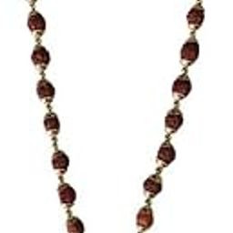 ZOKCY® (Pack of 1 Pcs) Shiv Om Trishul Damru Rudraksha Mala With Gold Plated Brass for kids & Adult/ for Positive Vibes for Man & Woman/Shiv Blessings Mala/5 Mukhi Rudraksha Mala For Men & Women Necklace-image-62
