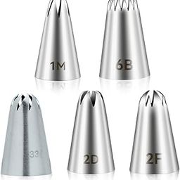 HUSAINI MART |5pcs Cake Piping Tips, Cake Decorating Supplies Piping Tips, Piping Nozzles Decorating Tips, Baking Tools for Buttercream, Icing, Birthday Cake, Cupcake, DIY Art(6B, 336, 1M, 2D, 2F)-image-10