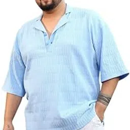 instafab Plus Men's Polo T-Shirt for Casual Wear | Polo Neck | Short Cuffed Sleeves | Half-Button Closure | Plus Size T-Shirt Crafted with Comfort Fit for Everyday Wear-picture-16