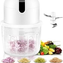 Nik case 1Y Warranty 350ML Large Elite Rechargeable Mini Electric Chopper, Food Grade Bowl, Stainless Steel Blades, One Touch Operation for Mincing Garlic Ginger Onion Vegetable Meat Nuts (White)-17