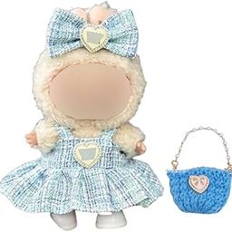 3 PCS Doll Clothes Set, Blue Green Dress Set with Bow Headband and Bag, Accessories for Creative Play and Role-Playing Games, for Kids (Doll and Shoes Not Included)-image-28