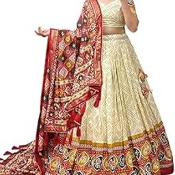Women Tussar Silk Kalamkari Print With Foil Work Border With Lehriya Lehenga Choli Set || Free Size Available-picture-14