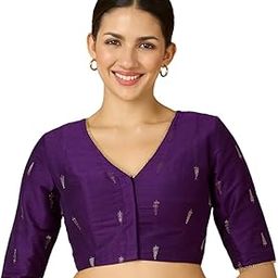 Women's Handloom Cotton Silk Readymade Saree Blouse-image-24