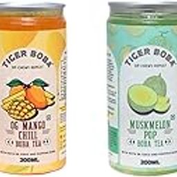 Tiger Boba Premium Bubble Drink Set - 200ml Each, 4 Flavours (Lychee Cranberry, OG Mango Chill, Muskmelon Pop, Strawberry Splash) with Nata de Coco & Popping Boba.-10