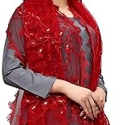 Women's Embroidered Phulkari Net Dupatta-24