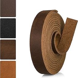 JinRuiKJ Full Grain Leather Strap - 1/2 Inch Wide 72 Inches Long Leather Strips - Very Suitable for DIY Arts & Craft Projects, Traction Ropes, Bag Straps, Furniture Handles - Crazy Dark Brown-25