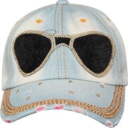 FabSeasons Denim Studded Cap for Women and Girls, Adjustable Strap-image-42