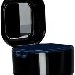 SAZ DEKOR® 2xDenture Case w/Strainer Basket Bath Cleaning Soaking for Night Guard Black-image-17