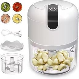 Portable Wireless Mini Vegetable Chopper 250ml | USB Rechargeable Electric Food Processor for Garlic, Onion, Ginger, Spices & Baby Food | Compact Kitchen Gadget-0