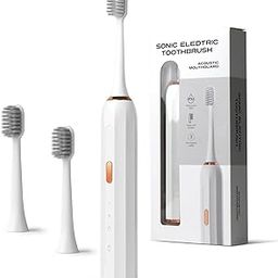 Baytion Electric Toothbrush,Type-C rechargeable Sonic Toothbrush for Adults with 2 Replaceable Brush Heads,3 Modes Whitening Toothbrush for Male and Female (White)-image-37