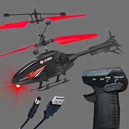 KIDZYMON® RC Helicopter with Safety Sensor, Gun Shape Black Remote, 3D led Light, Gravity Sensor, Light Weight, Charging Heli Battery, for Kids Age 4+ Years, Pack of 1, Gun Black Red (Style 3.1)-image-17
