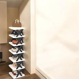Go Hooked Shoe Rack 7-Tier Durable Plastic Organizer with Modern Black & White Design Lightweight Storage for Shoes, Sneakers and Sandals Easy to Assemble with Anti-Slip Frame for Stability-21